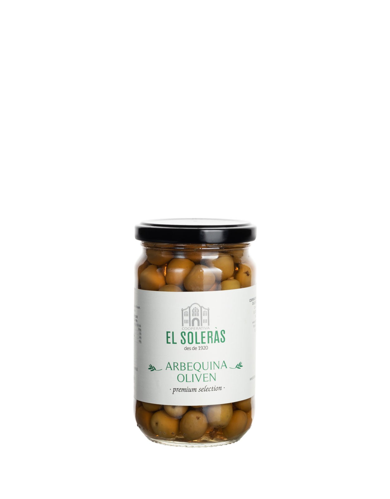 Arbequina Oliven El Soleras 160gr.